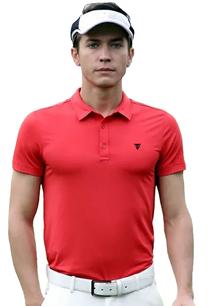 Tigerline Golf Performance Blend Polo T-Shirt RED - Tigerline Golf