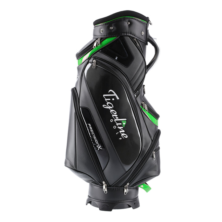 Precision X Carbon Edition Midsize Staff Cart Bag Black-Green - Tigerline Golf
