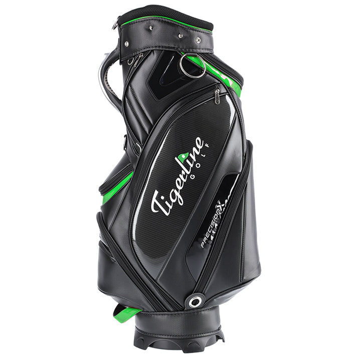 Precision X Carbon Edition Midsize Staff Cart Bag Black-Green - Tigerline Golf