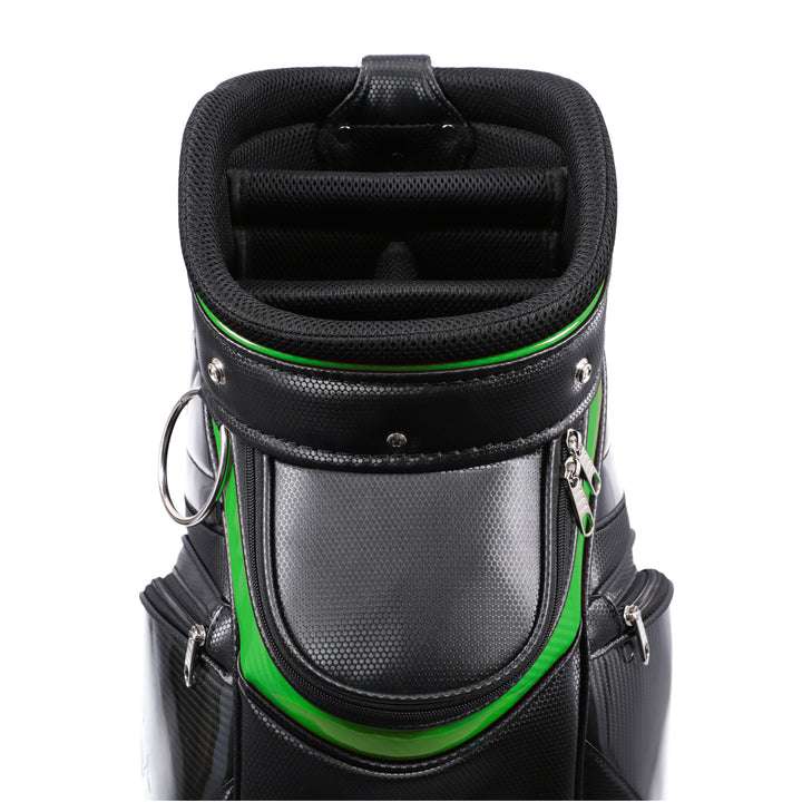 Precision X Carbon Edition Midsize Staff Cart Bag Black-Green - Tigerline Golf
