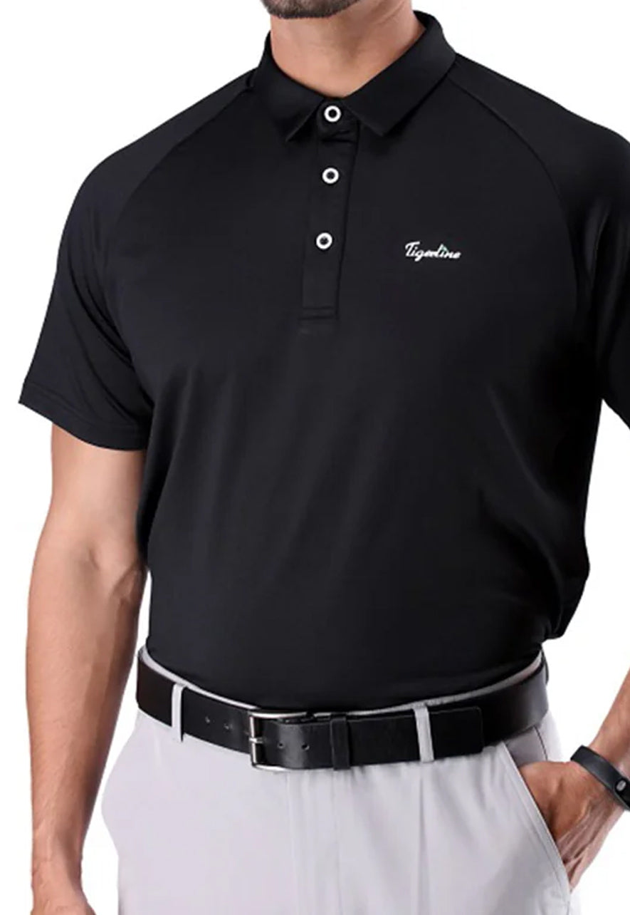 Mens Soft Essential Polo Black - Tigerline Golf