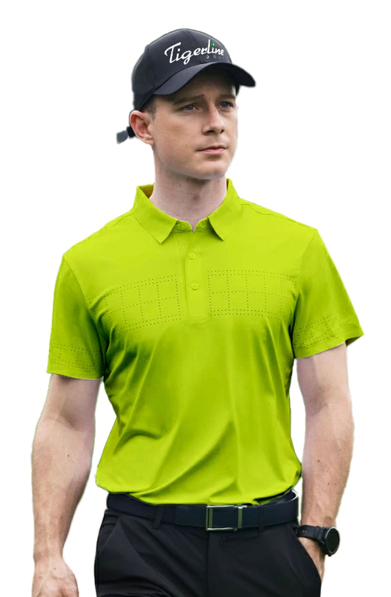 Tigerline Golf Vent Tech Polo Lime Green - Tigerline Golf