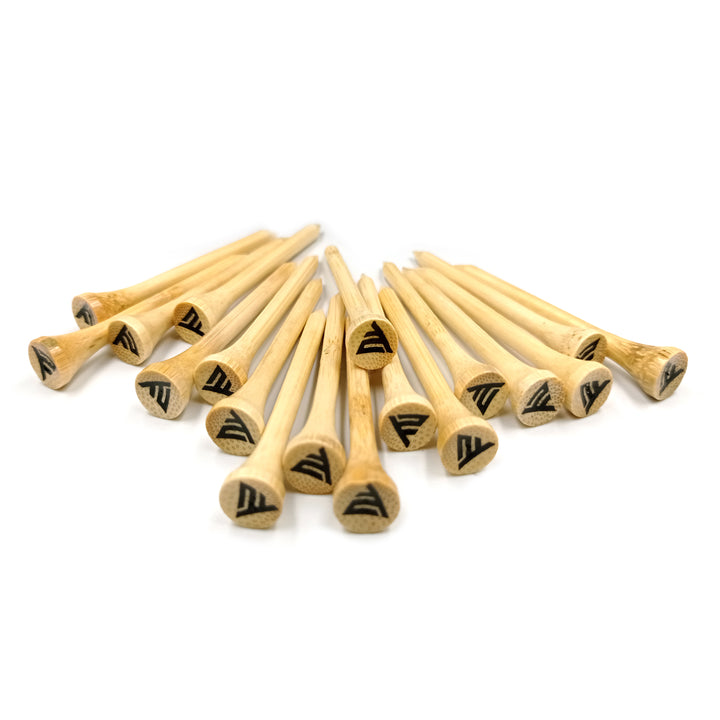 70mm Bamboo Wood Tees - 25 tees pack - Tigerline Golf