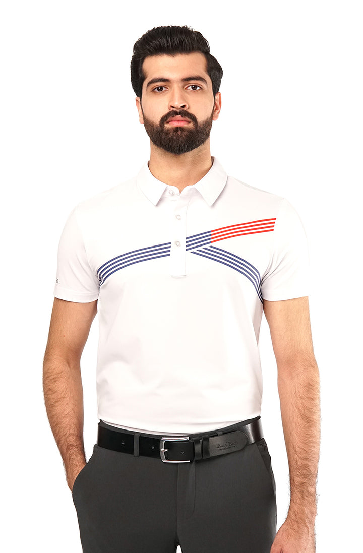 Tigerline Golf Riviera Polo T-Shirt WHITE - Tigerline Golf