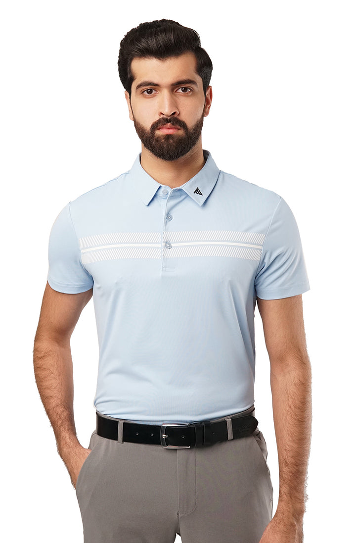 Tigerline Golf Victory Stripe Polo T-Shirt BLUE - Tigerline Golf