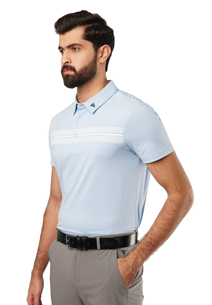 Tigerline Golf Victory Stripe Polo T-Shirt BLUE - Tigerline Golf