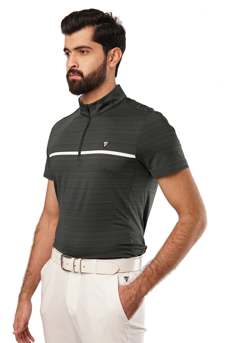 Tigerline Golf Stretch Comfort Polo T-Shirt BLACK - Tigerline Golf