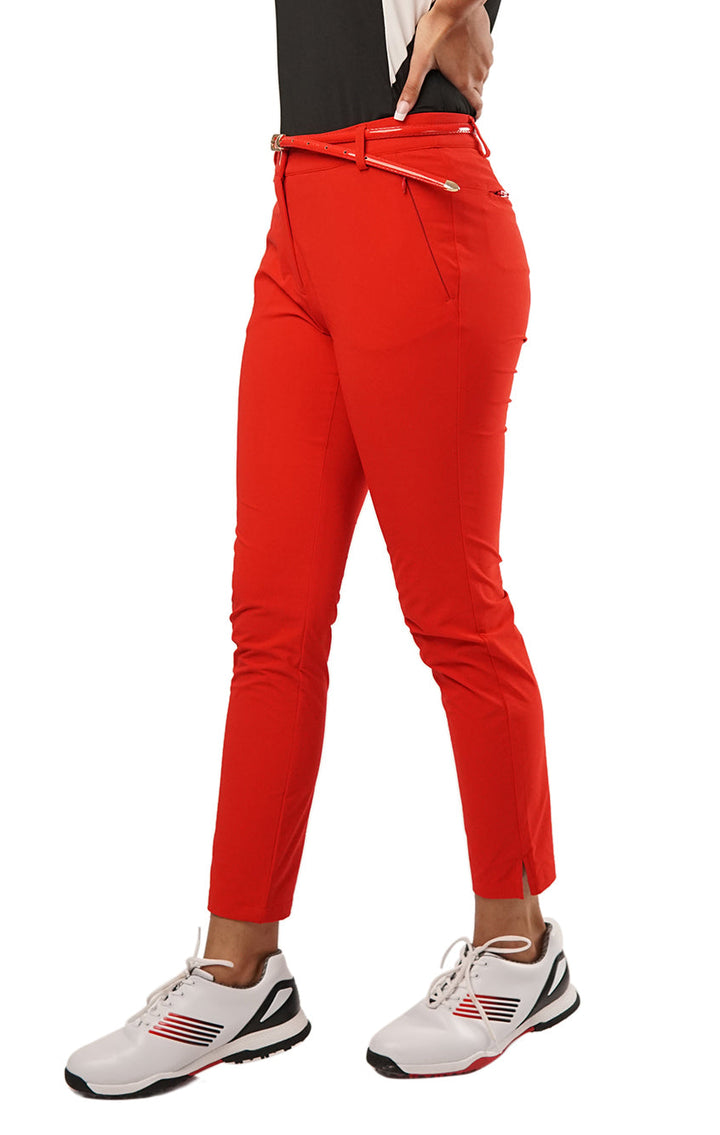 Ladies Active Stretch Ankle Golf Pant RED - Tigerline Golf