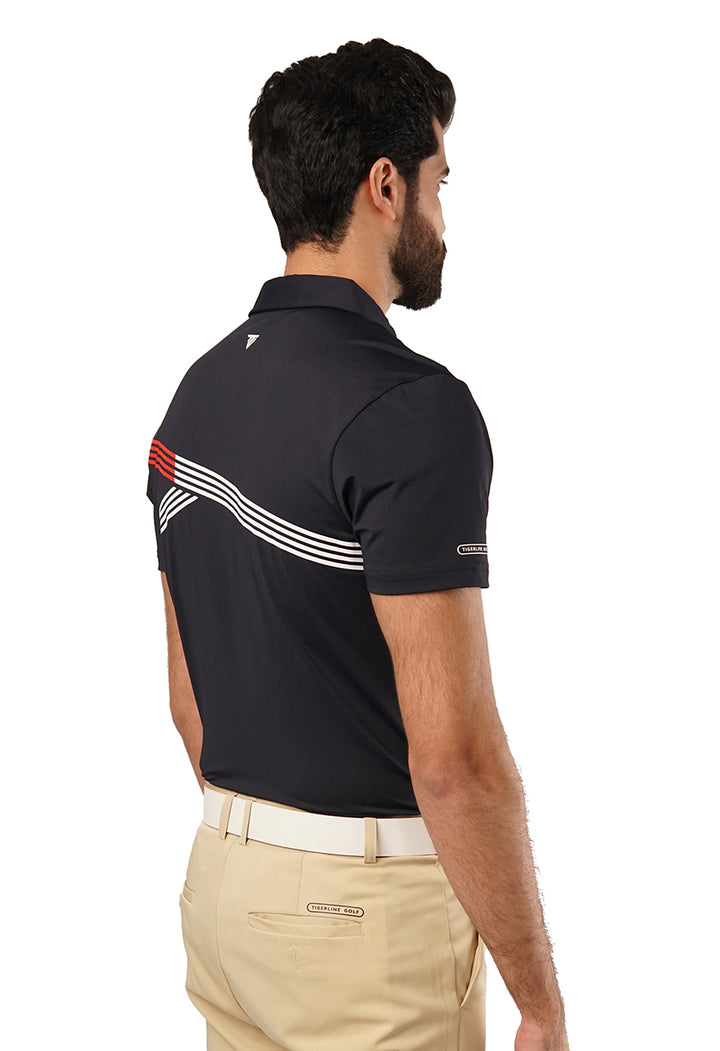 Tigerline Golf Riviera Polo T-Shirt BLACK - Tigerline Golf