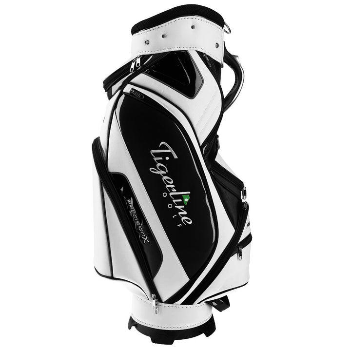 Precision X Carbon Edition Midsize Staff Cart Bag Black-White - Tigerline Golf