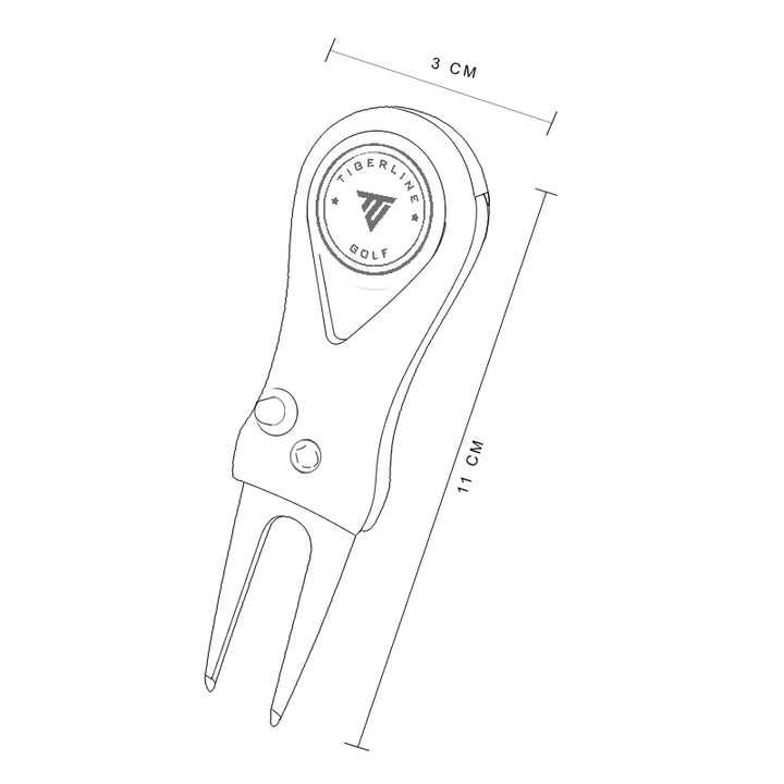 Divot Repair Tool - Black - Tigerline Golf
