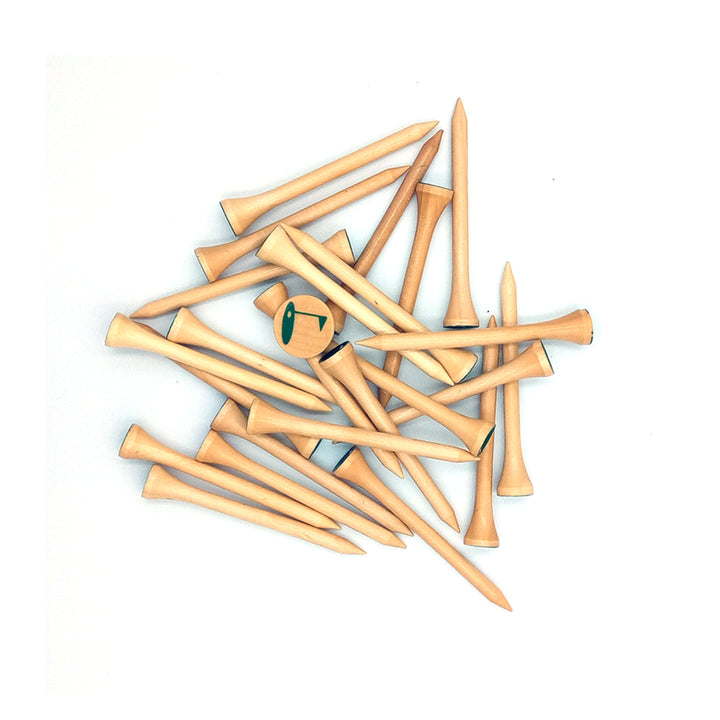 70mm Bamboo Wood Tees - 25 tees pack - Tigerline Golf