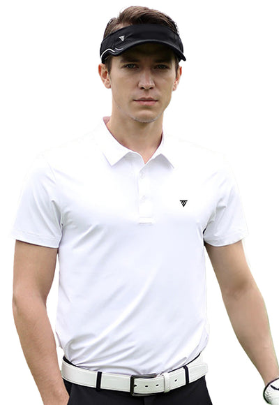 Tigerline Golf Performance Blend Polo T-Shirt WHITE - Tigerline Golf