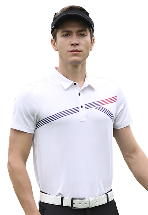 Tigerline Golf Riviera Polo T-Shirt WHITE - Tigerline Golf
