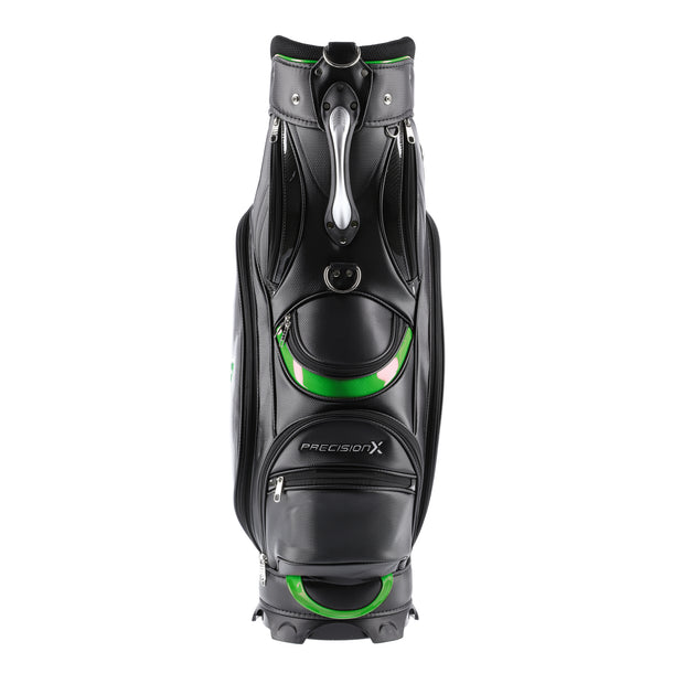 Precision X Carbon Edition Midsize Staff Cart Bag Black-Green - Tigerline Golf