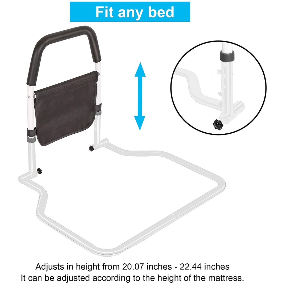 Bed Support Rail with Padded Hand Bar & Adjustable Height - Tigerline Golf