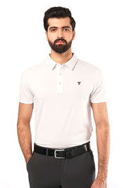 Tigerline Golf Performance Blend Polo T-Shirt WHITE - Tigerline Golf