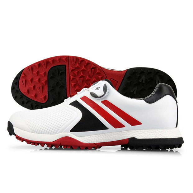 Tigerline Golf Fusion V2 Autolacing Spikeless Golf Shoes RED-WHITE - Tigerline Golf