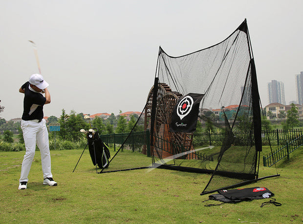 [VALUE PACK] Tigerling Swing Trainer Golf Net & Dual Turf Hitting Mat - Tigerline Golf