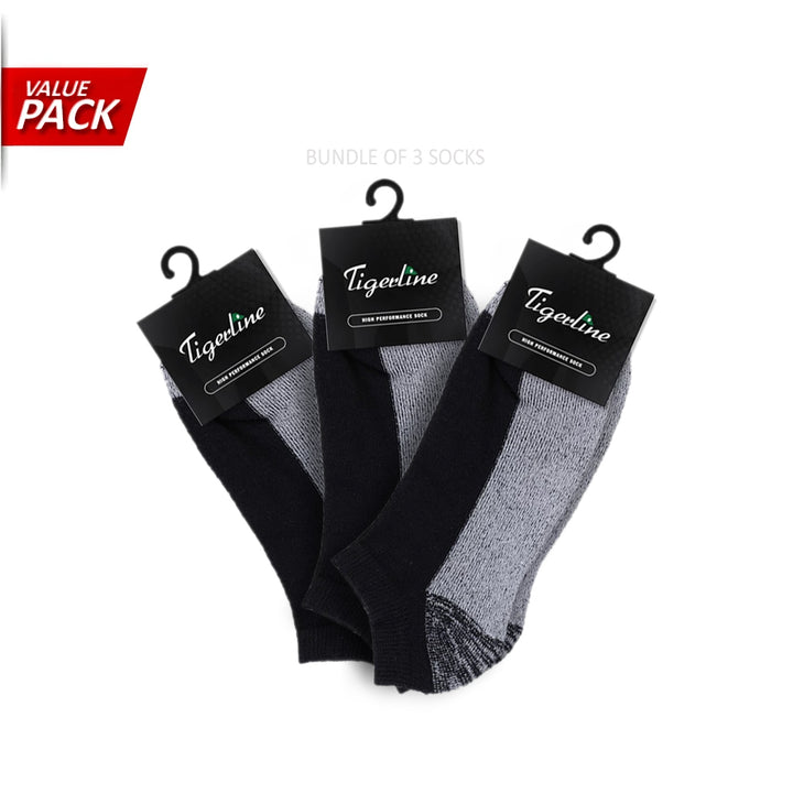 [Value Pack] Tour Athletic Low Cut Ankle Socks Black - Tigerline Golf