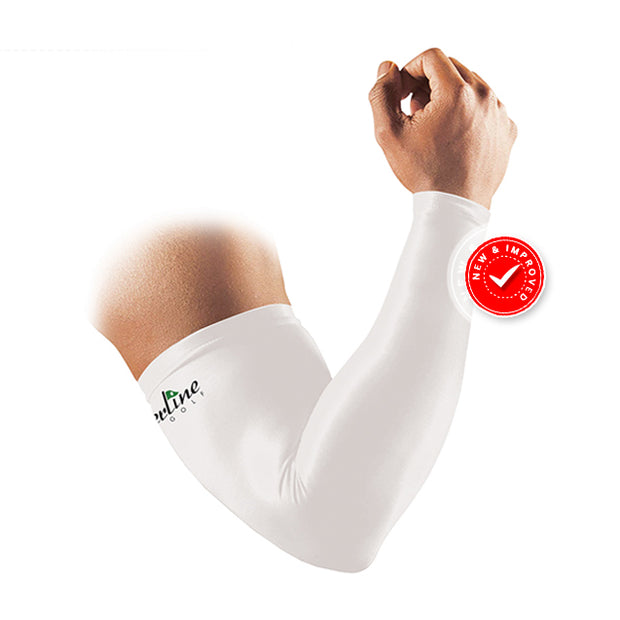 New & Improved High Compression Arm Sleeves Pair White - Tigerline Golf
